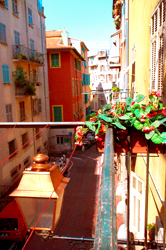 View of street from balcony, Nice France